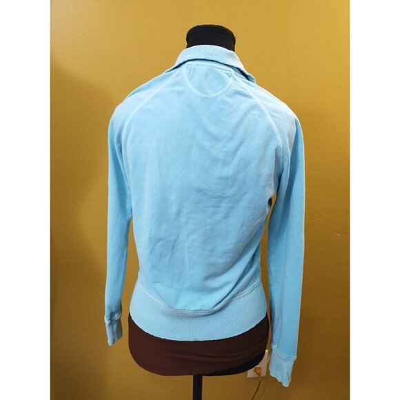 VTG Y2K Gap Fitted Turquoise Cotton Full Zip XS Preppy - Picture 3 of 4